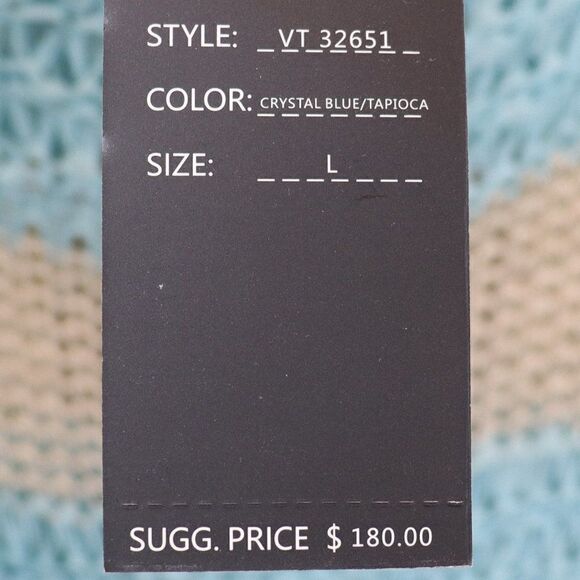 Vertigo Blue & Cream Striped Knit Tunic Sweater Size L - Picture 6 of 6